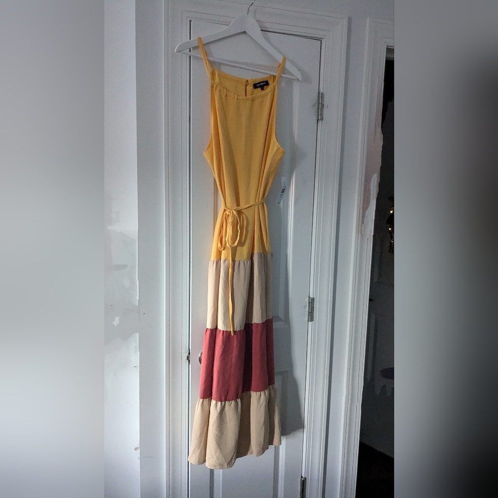 Gorgeous brand new Glamour maxi dress colorblock size 10